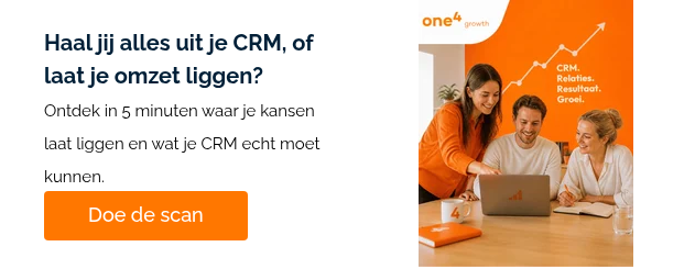Haal jij alles uit je CRM, of laat je omzet liggen? Ontdek in 5 minuten waar je kansen laat liggen en wat je CRM echt moet kunnen.