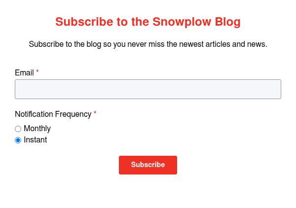 Subscribe to the Snowplow Blog