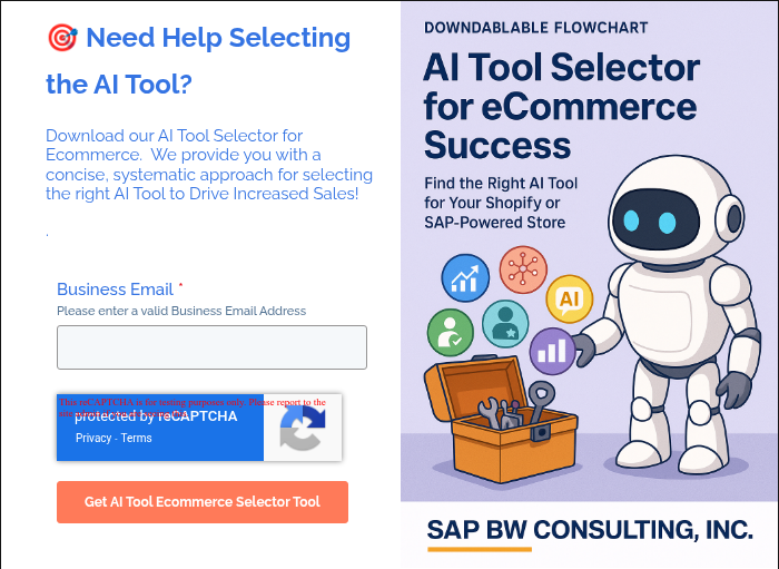 �� Need Help Selecting the AI Tool? Download our AI Tool Selector for Ecommerce. We provide you with a concise, systematic approach for selecting the right AI Tool to Drive Increased Sales! .