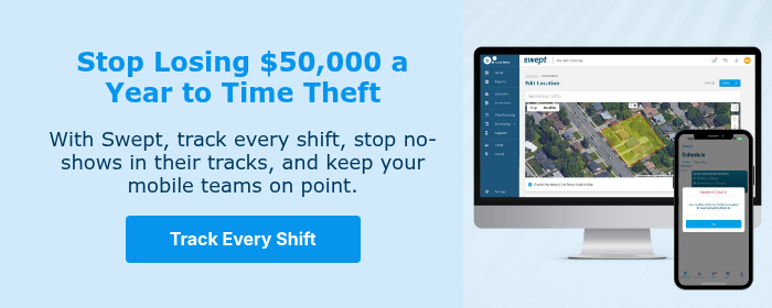 $50K Lost to Time Theft? Not Anymore.   Multiple locations. Mobile teams. Constant change. Swept handles it all—GPS-verified tracking lets you see every shift in real time, get instant no-show alerts, approve entries from any device, and stay meal-break compliant.