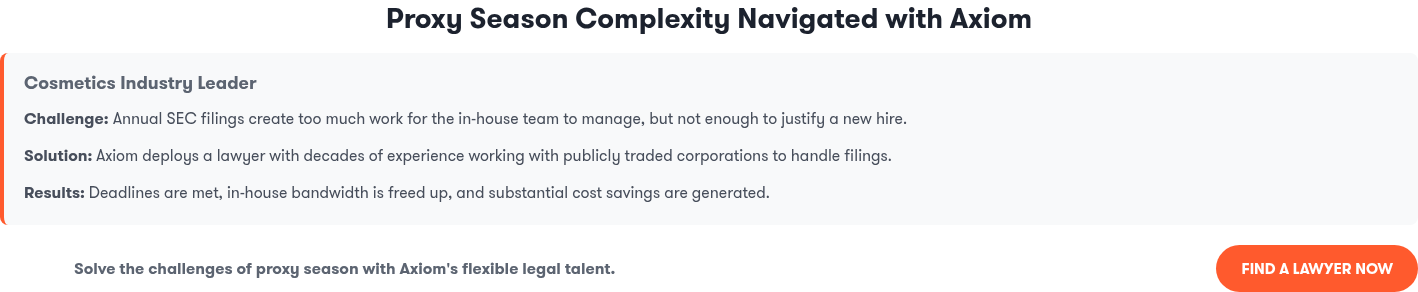 Proxy Season Complexity Navigated with Axiom