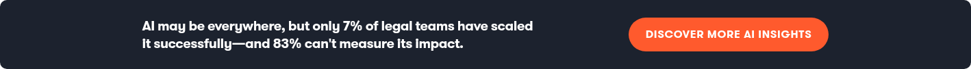 AI may be everywhere, but only 7% of legal teams have scaled it successfully—and 83% can't measure its impact.