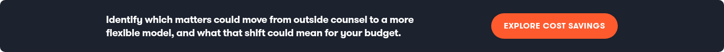 Identify which matters could move from outside counsel to a more flexible model, and what that shift could mean for your budget.