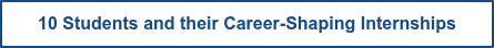 10 Students and their Career-Shaping Internships