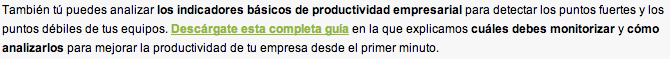 indicadores productividad empresarial