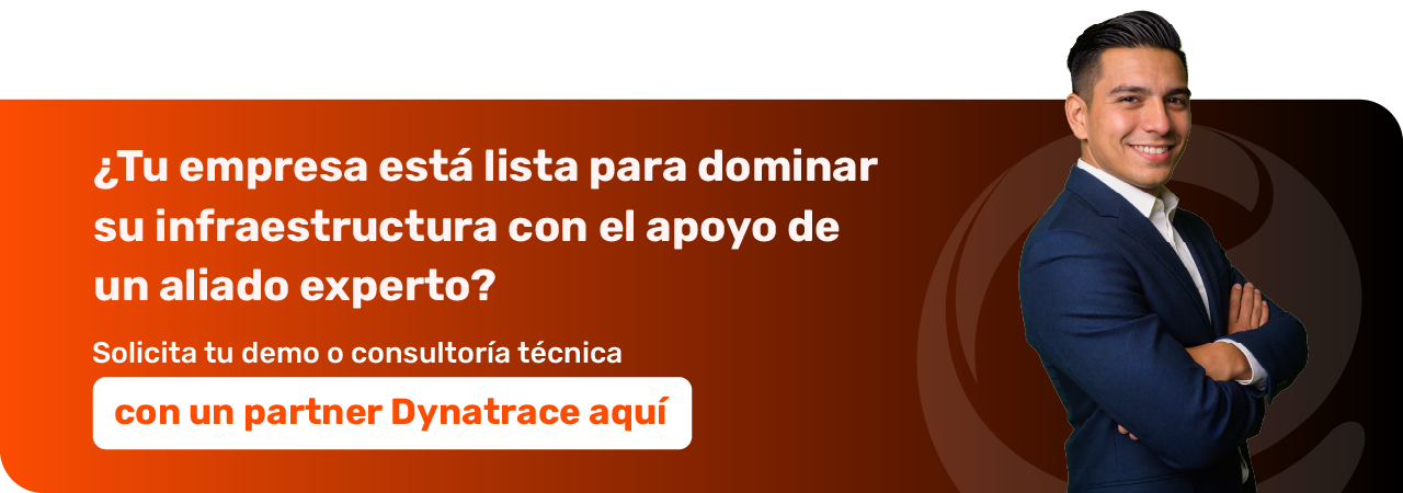 Consultoría técnica entre un partner Dynatrace y un equipo de ingeniería analizando dashboards de Davis AI y gobernanza TI en 2026.