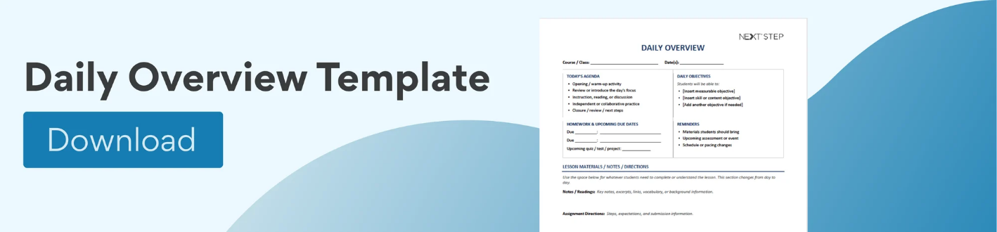 Daily Overview Template Download