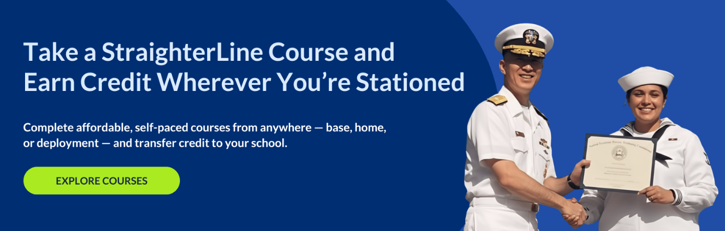 Take a StraighterLine Course and Earn Credit Wherever You’re Stationed