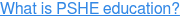 What is PSHE education?