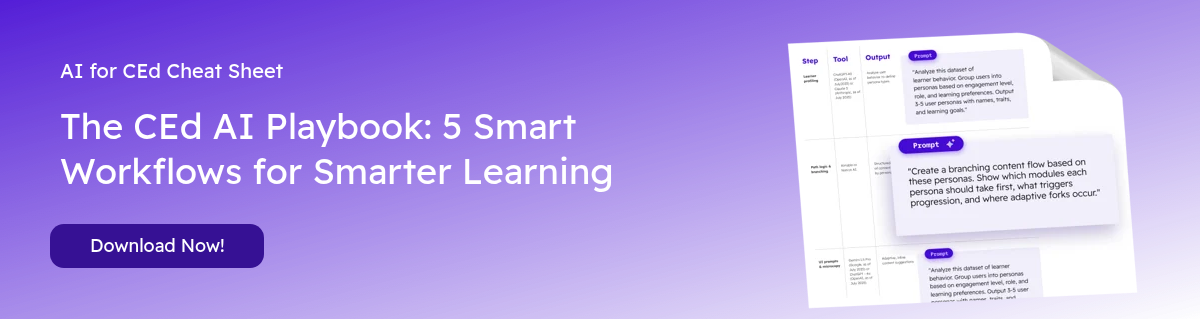 AI for CEd Cheat Sheet   The CEd AI Playbook: 5 Smart Workflows for Smarter Learning  