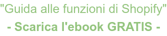 "Guida alle funzioni di Shopify" - Scarica l'ebook GRATIS -