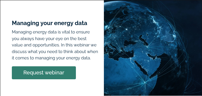 Managing your energy data Managing energy data is vital to ensure you always have your eye on the best value and opportunities. In this webinar we discuss what you need to think about when it comes to managing your energy data. &nbsp;