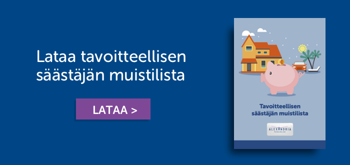 Lataa tavoitteellisen säästäjän muistilista