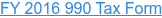 FY 2016 990 Tax Form