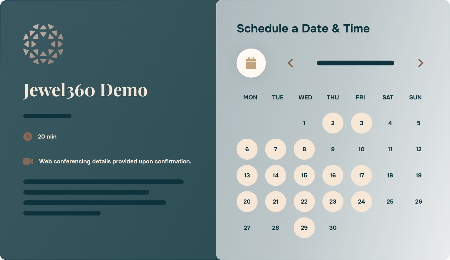 Jewel Graphic CTA | Calendar