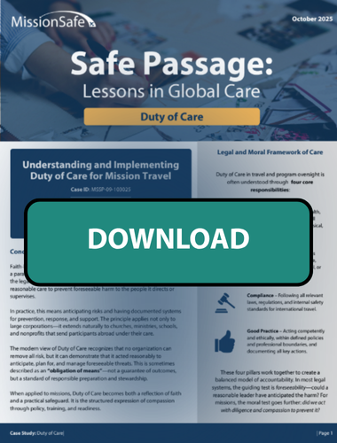 Safe Passage Duty of Care Download