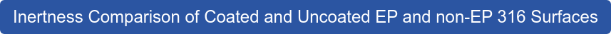 Inertness Comparison of Coated and Uncoated EP and non-EP 316 Surfaces