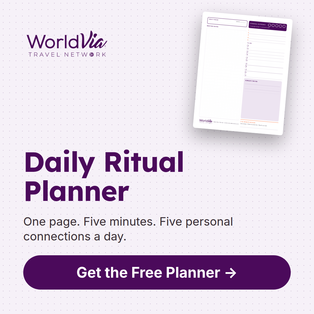 Daily Ritual Planner: free printable from WorldVia Travel Network. Get the Free Planner.