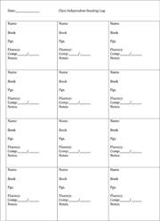 Class Independent Reading Log CTA