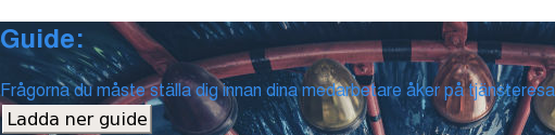 Guide: Frågorna du måste ställa dig innan dina medarbetare åker på tjänsteresa Ladda ner guide