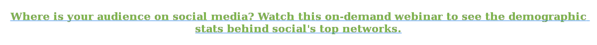 Where is your audience on social media? Watch this on-demand webinar to see the demographic stats behind social's top networks.