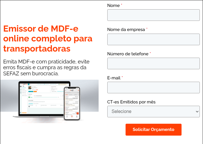 Emissor de MDF-e online completo para transportadoras Emita MDF-e com praticidade, evite erros fiscais e cumpra as regras da SEFAZ sem burocracia.