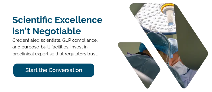 Scientific Excellence isn't Negotiable Credentialed scientists, GLP compliance, and purpose-built facilities. Invest in preclinical expertise that regulators trust.    