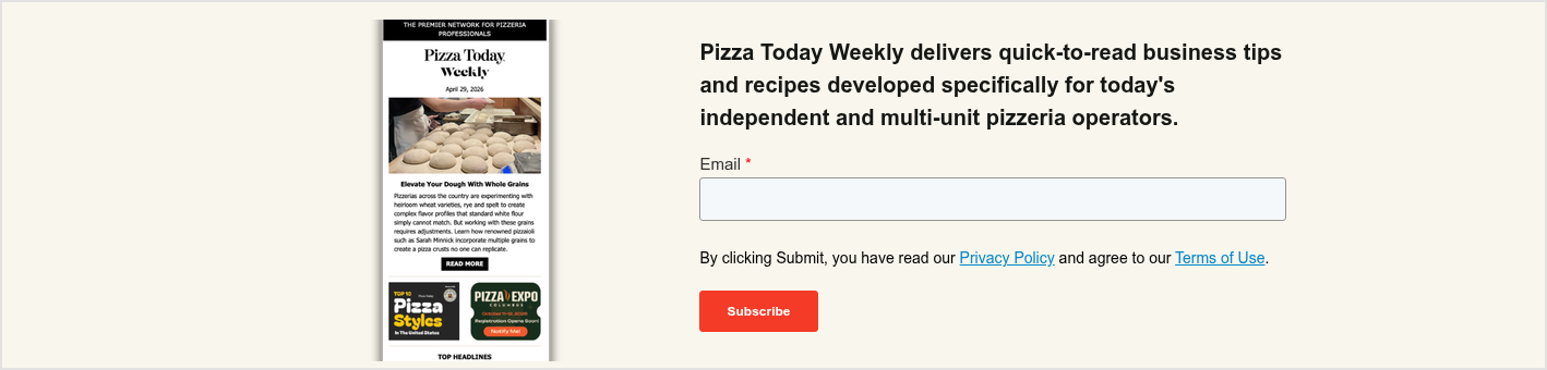 Pizza Today Weekly Newsletter