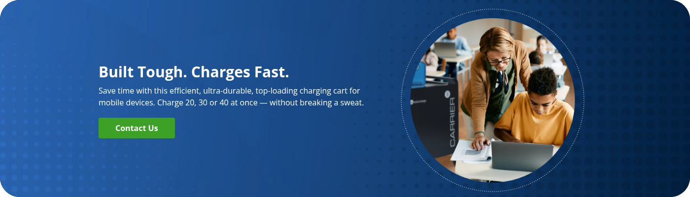 Built Tough. Charges Fast. Save time with this efficient, ultra-durable, top-loading charging cart for mobile devices. Charge 20, 30 or 40 at once — without breaking a sweat.  