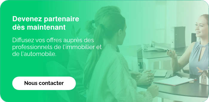 Devenez partenaire dès maintenant &nbsp; Diffusez vos offres auprès des professionnels de l'immobilier et de l'automobile. &nbsp; &nbsp;