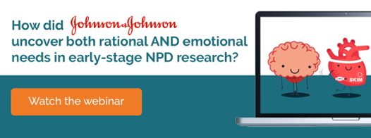 How did Johnson and Johnson uncover both rational and emotional needs in early stage NPD research?