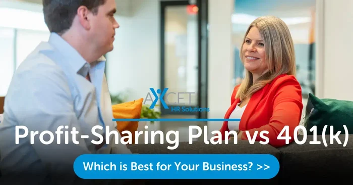 Two HR experts discussing the difference between profit sharing plans vs 401 k plans