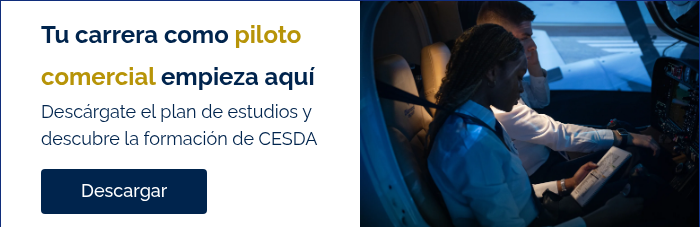 Tu carrera como piloto comercial empieza aquí Descárgate el plan de estudios y descubre la formación de CESDA&nbsp; &nbsp;