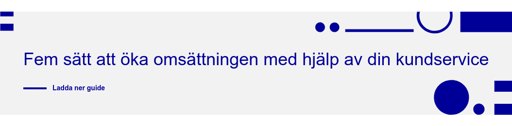 Fem sätt att öka omsättningen med hjälp av din kundservice Ladda ner guide