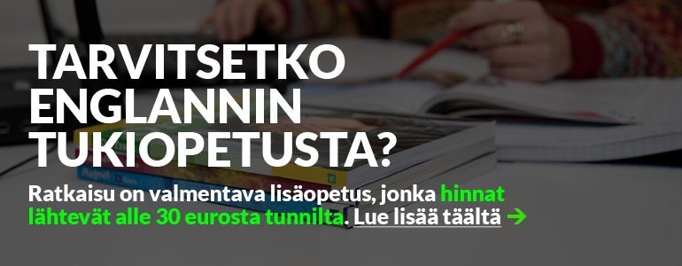 Tarvitsetko englannin tukiopetusta?