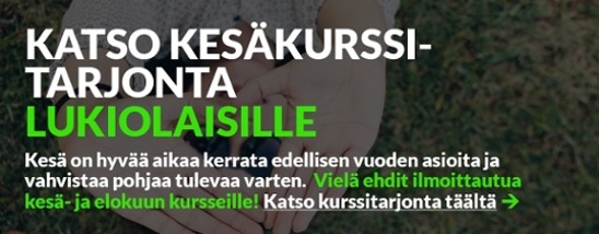Katso kesäkurssitarjonta lukiolaisille