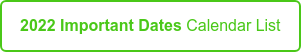 2022 Important Dates Calendar List