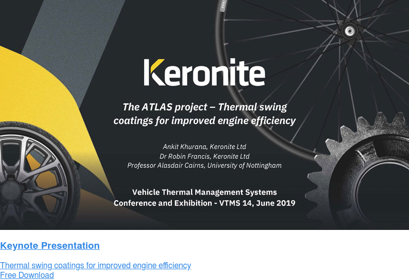 Keynote Presentation  Thermal swing coatings for improved engine efficiency Free Download