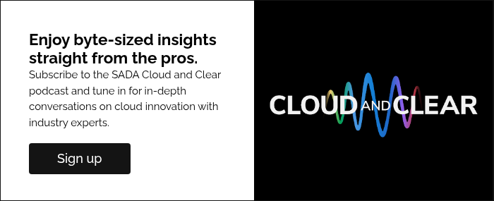 Enjoy byte-sized insights straight from the pros. Subscribe to the SADA Cloud and Clear podcast and tune in for in-depth conversations on cloud innovation with industry experts.  