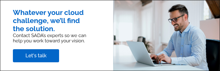 Whatever your cloud challenge, we’ll find the solution. Contact SADA’s experts so we can help you work toward your vision.  