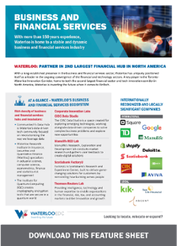 Waterloo EDC Business and Financial Services Feature Sheet