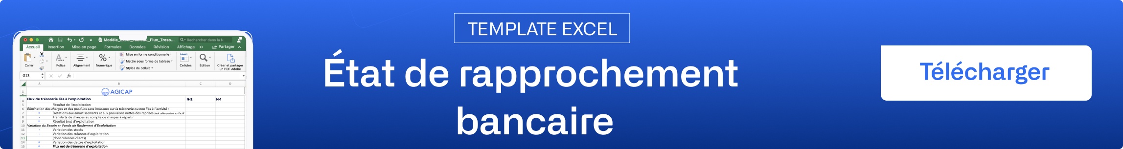 Template Excel : état de rapprochement bancaire