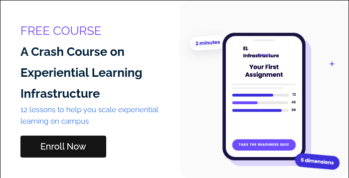 FREE COURSE A Crash Course on Experiential Learning Infrastructure 12 lessons to help you scale experiential learning on campus &nbsp;