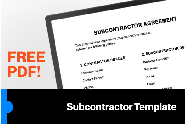 subcontractor agreement free pdf image