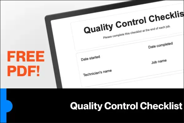 Quality control checklist bottom of blog CTA