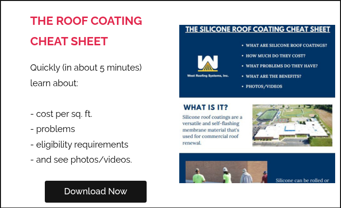 THE ROOF COATING CHEAT SHEET     Quickly (in about 5 minutes) learn about cost per sq. ft., problems, eligibility, and see photos/videos.          