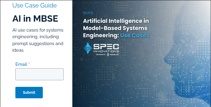 Use Case Guide AI in MBSE AI use cases for systems engineering, including prompt suggestions and ideas.  