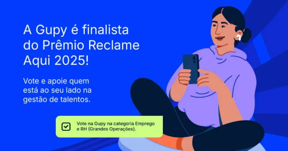 Imagem clicavel para votar na Gupy no Prêmio Reclame Aqui 2025