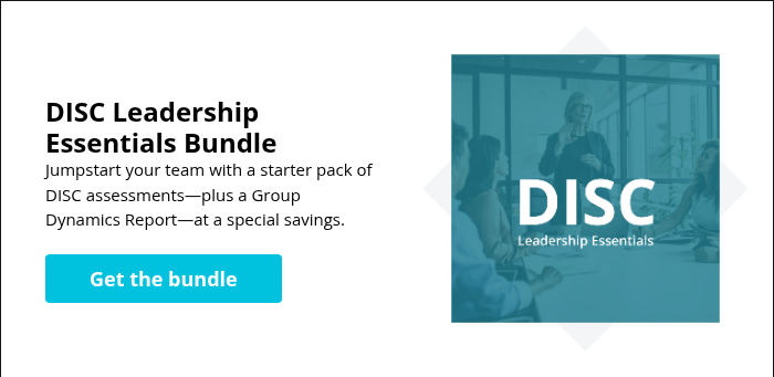 DISC Leadership Essentials Bundle Jumpstart your team with a starter pack of DISC assessments—plus a Group Dynamics Report—at a special savings.