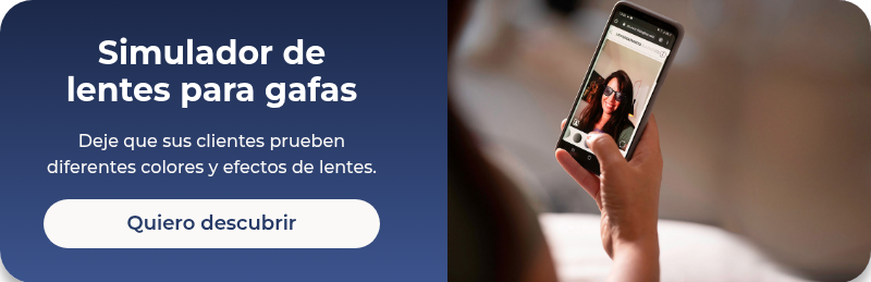 Simulador de lentes para gafas &nbsp; Deje que sus clientes prueben diferentes colores y efectos de lentes. &nbsp;